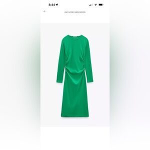 Zara Vibrant Green Long Sleeve Dress